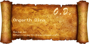 Ongerth Dina névjegykártya